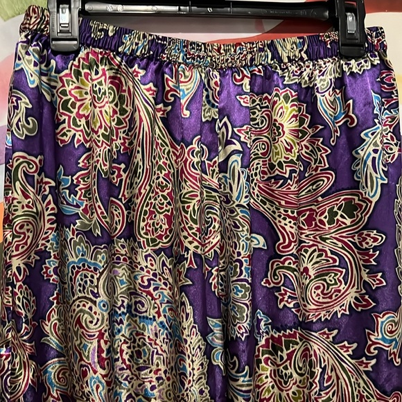 Purple Paisley Print Pants! Lounge or Pajama Pant. Valentine Loungewear - Picture 3 of 6